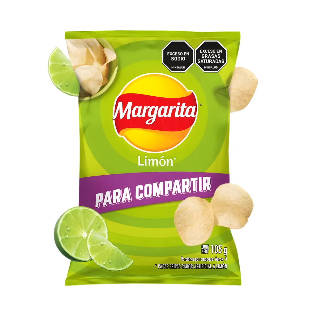 PAPAS MARGARITA FAMILIAR LIMON X 105GR