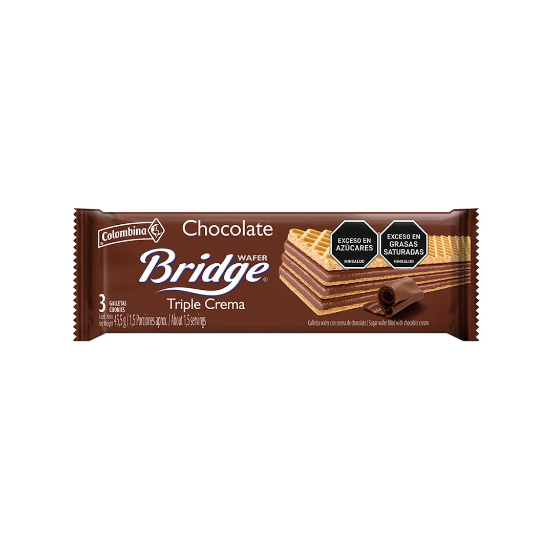 GALLETAS WAFER BRIDGE XL CHOCOLATE X 45GR
