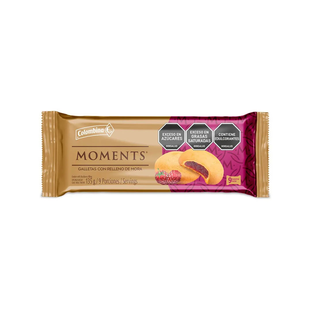 GALLETA MOMENTS RELLENA MORA X 135GR