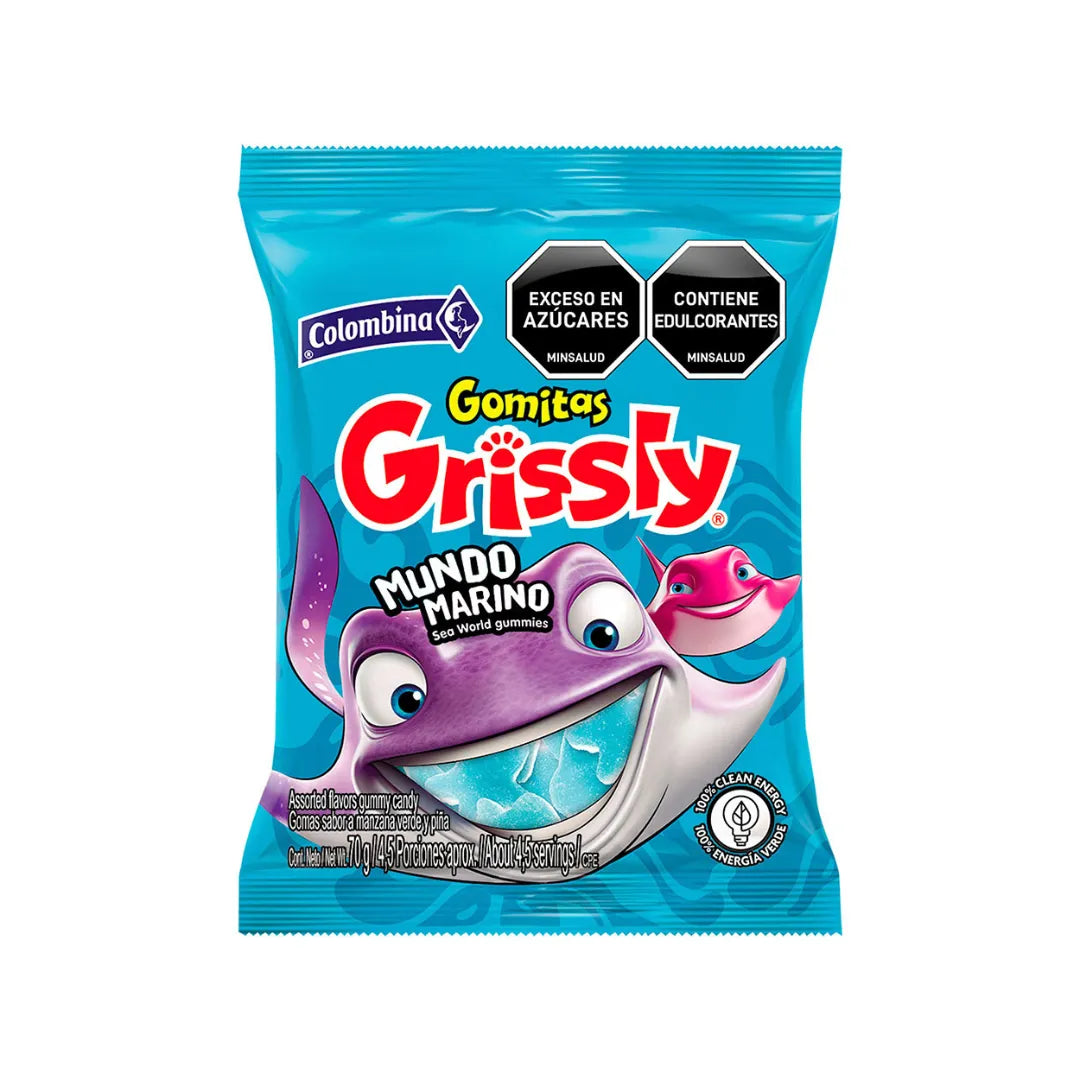 GOMAS GRISSLY MINI MUNDO MARINO X 80GR