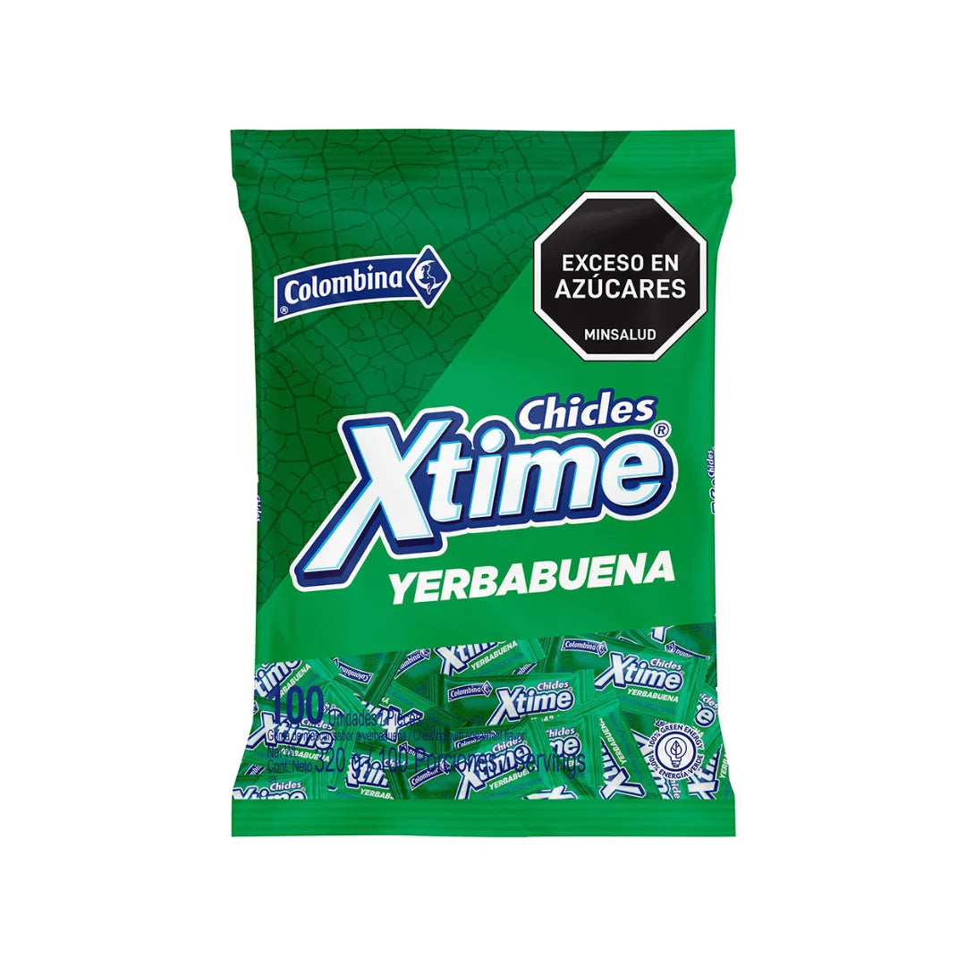 CHICLE XTIME YERBABUENA X 100UND