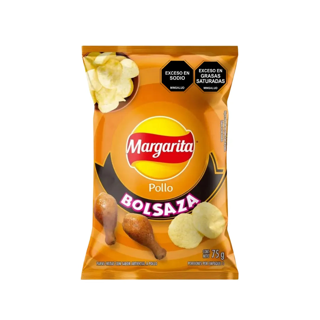 PAPAS MARGARITA BOLSAZA POLLO X 75GR
