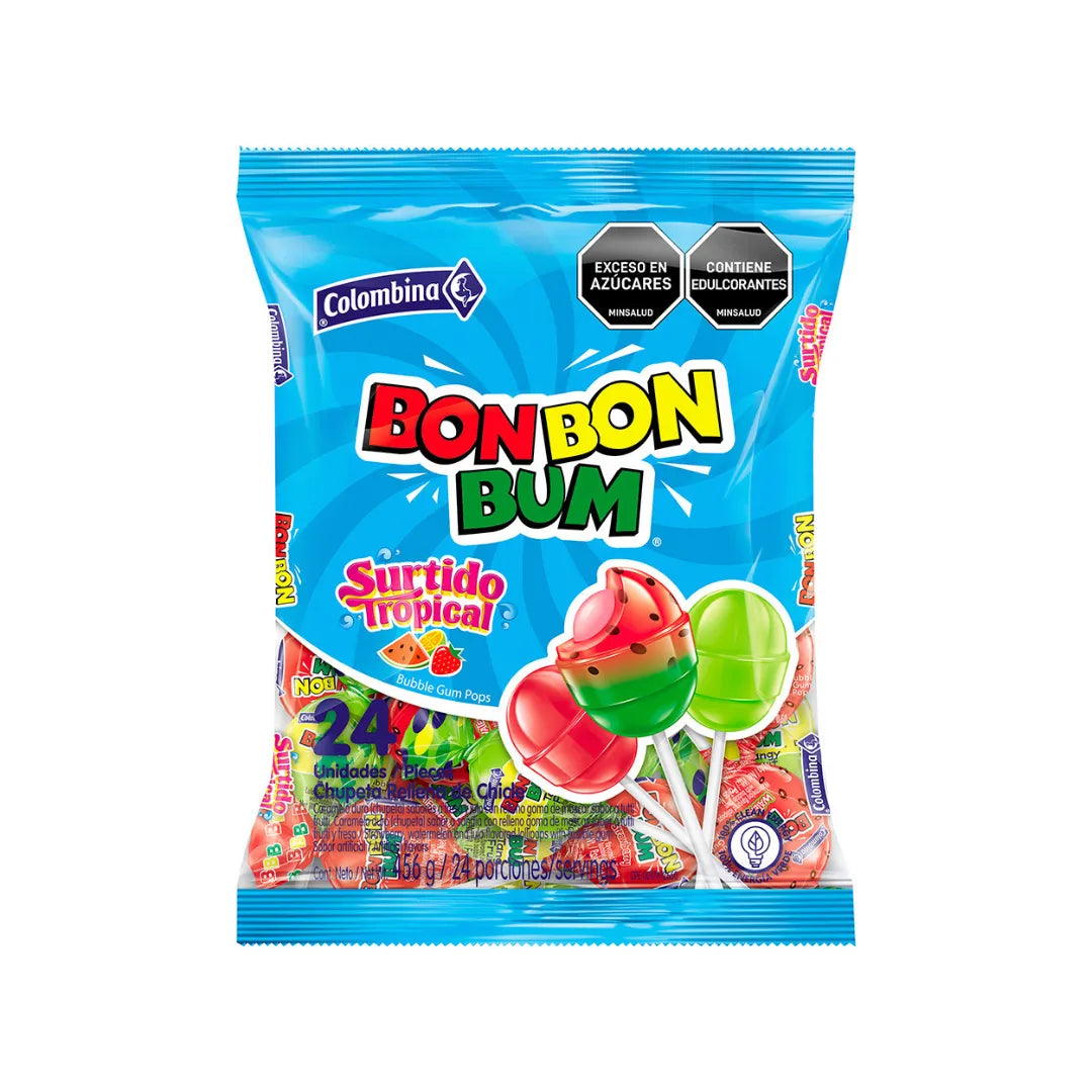 BON BON BUM SURTIDO TROPICAL X 24UND