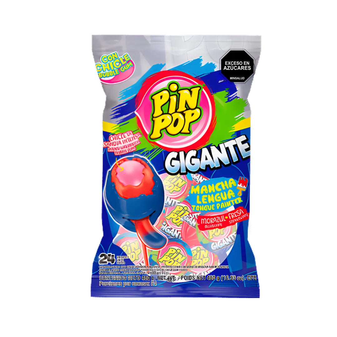 CHUPETA PIN POP GIGANTE MANCHALENGUAS X 24UND
