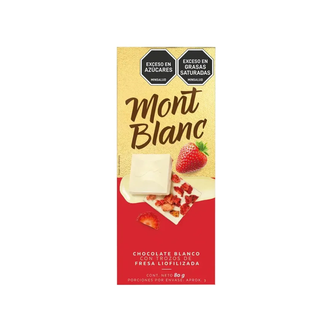 CHOCOLATE BLANCO MONTBLANC FRESA X 80GR