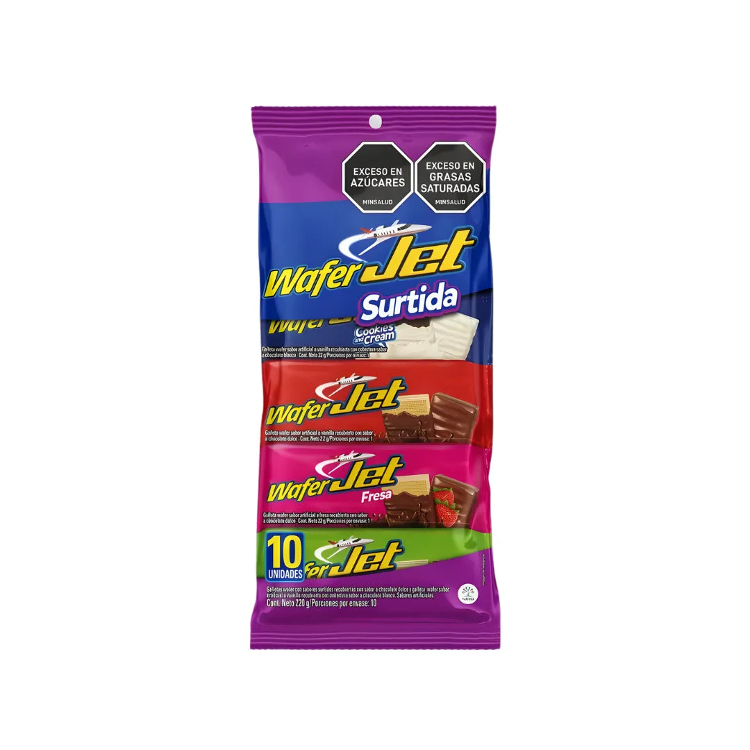 GALLETA WAFER JET SURTIDA 22GR X 10UND