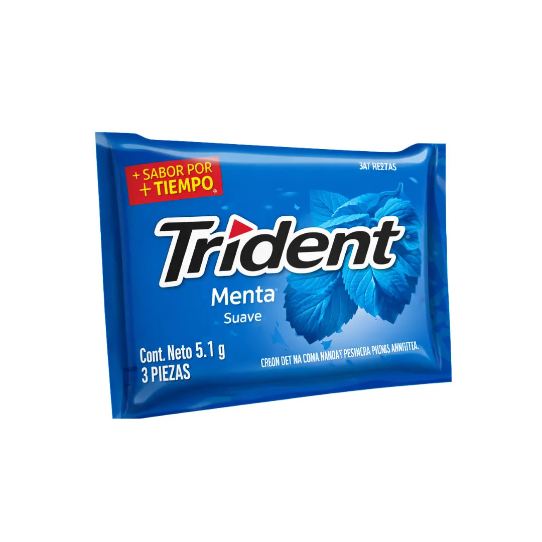 CHICLE TRIDENT 3 MENTA X 5GR