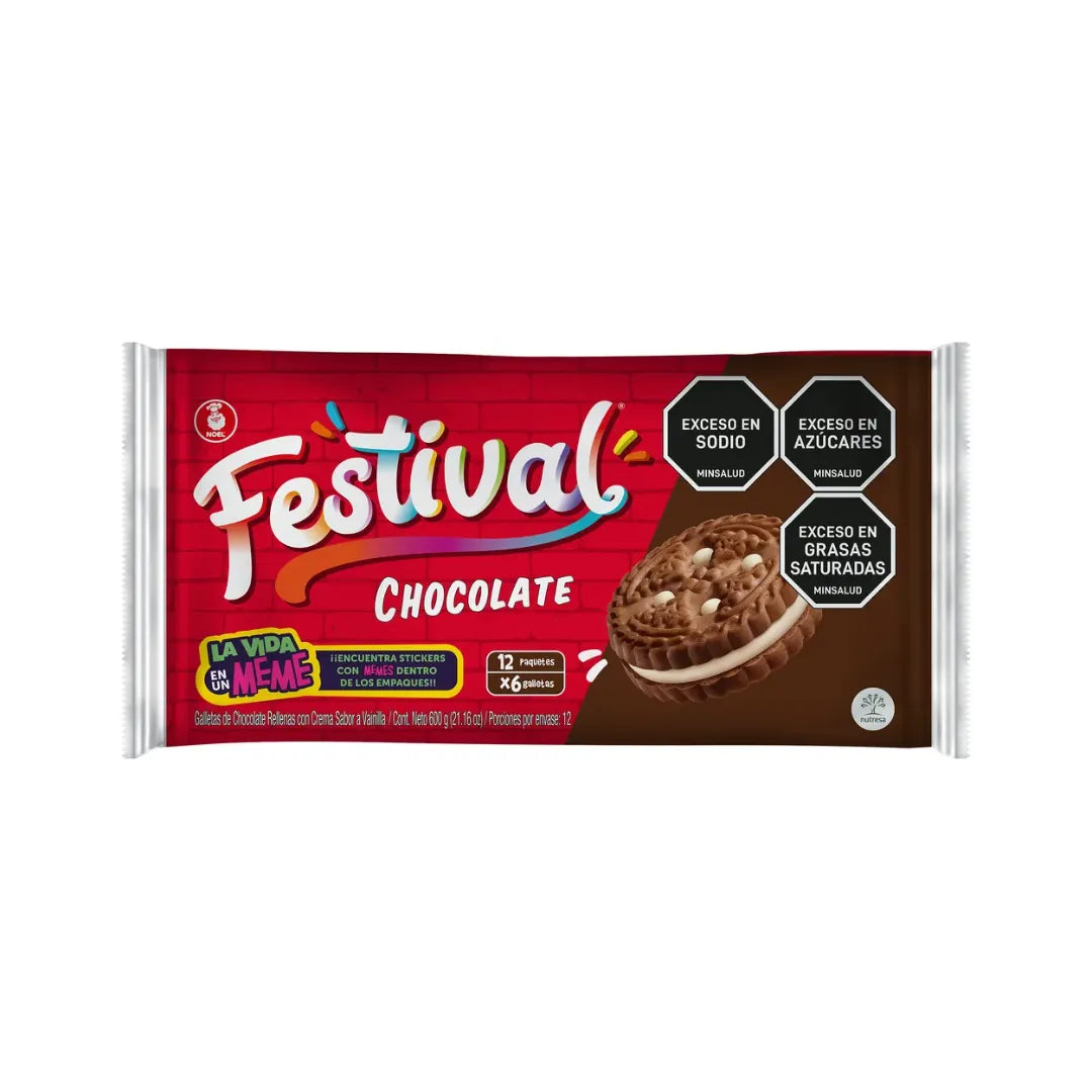 GALLETAS FESTIVAL LARGA CHOCOLATE X 12UND