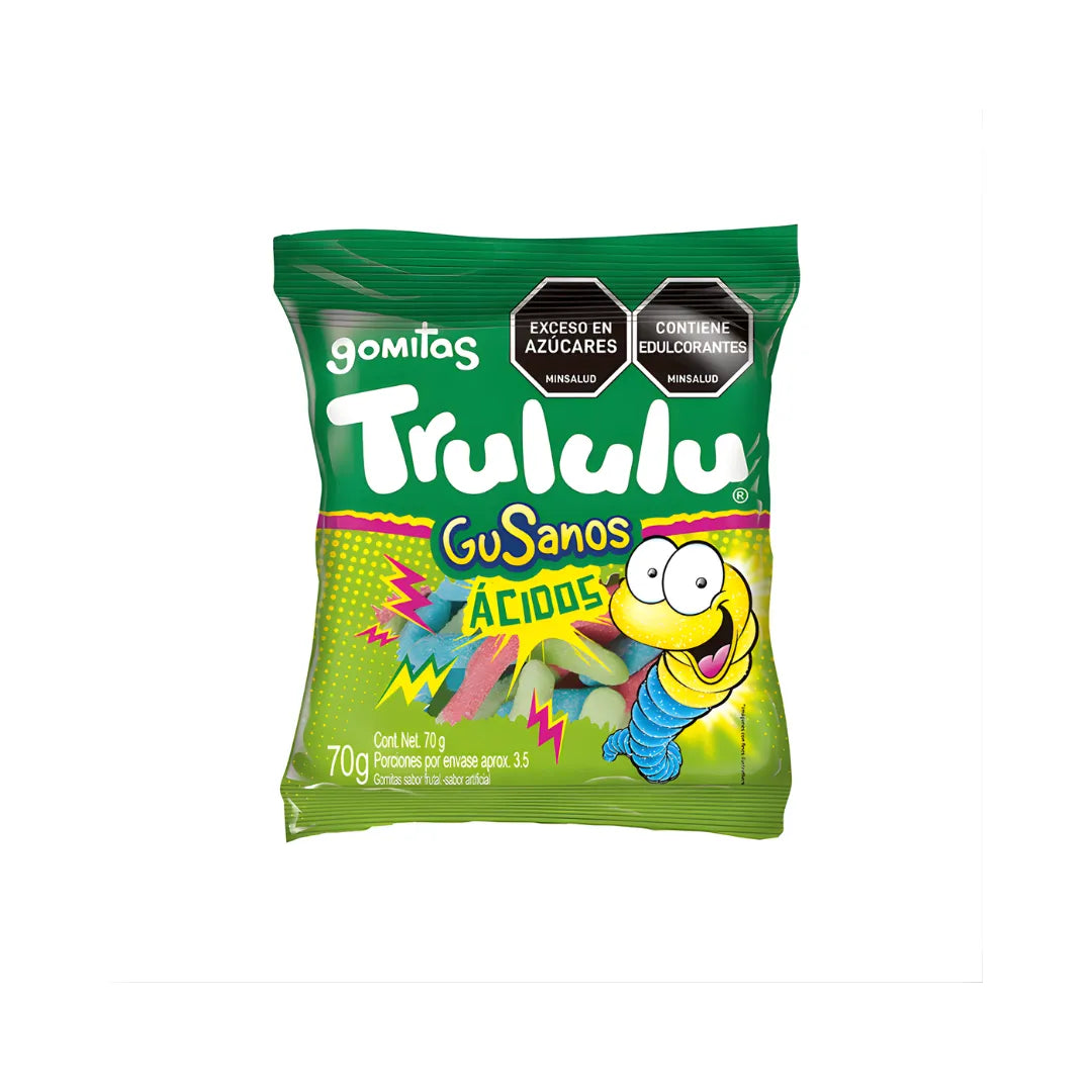 GOMAS TRULULU GUSANOS ACIDOS 70GR 