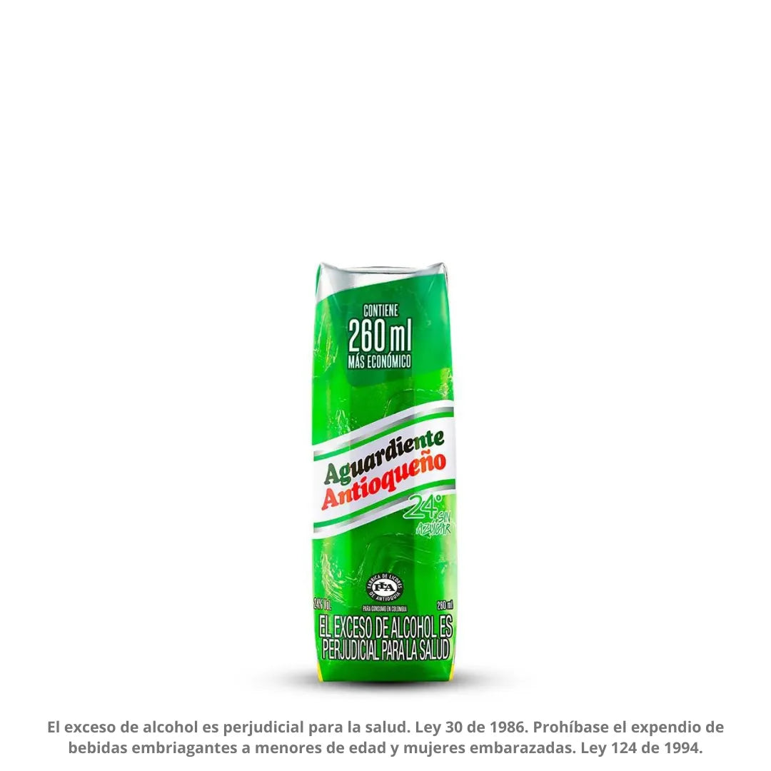 AGUARDIENTE ANTIOQUEÑO VERDE  1/4 X 260ML