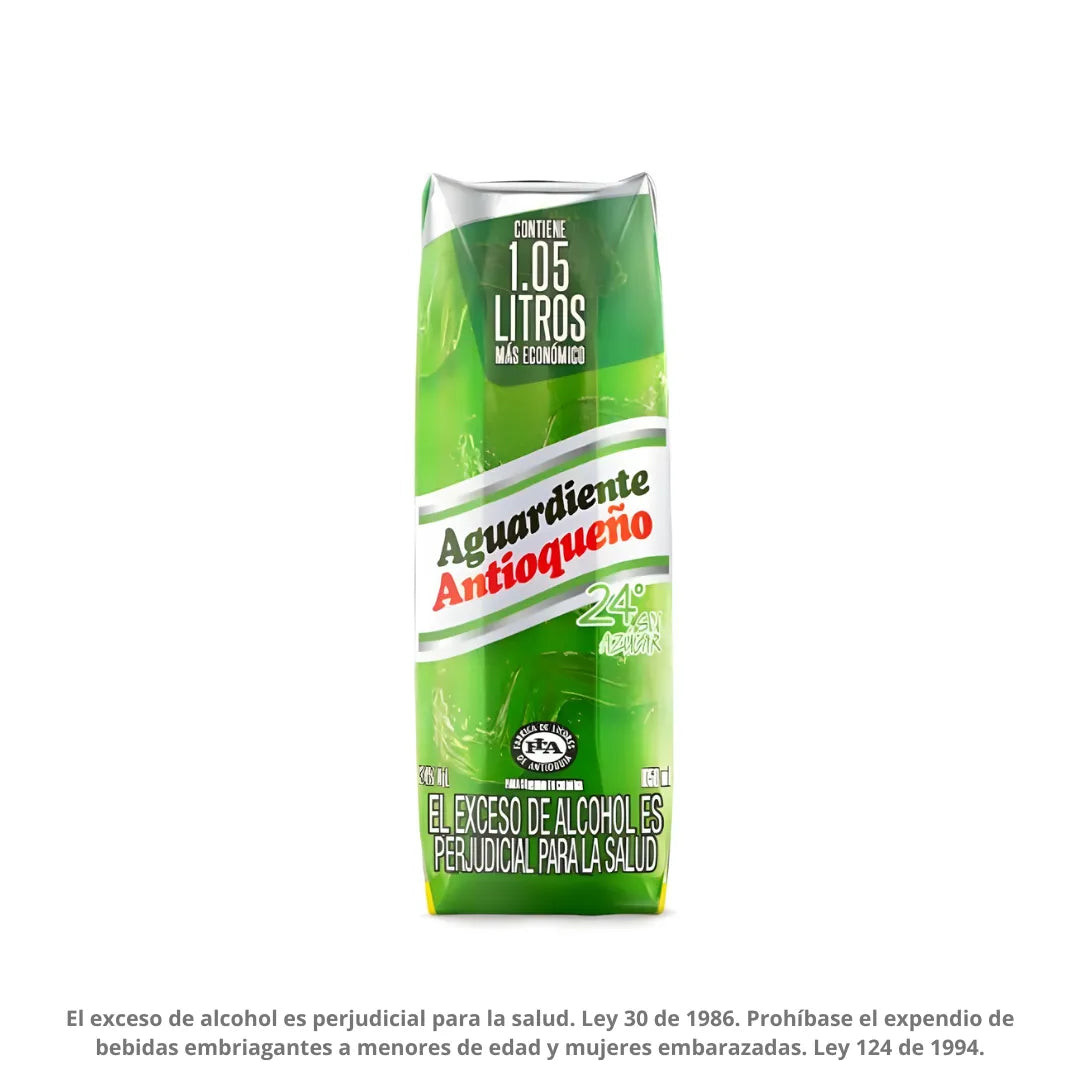 AGUARDIENTE ANTIOQUEÑO VERDE TETRAPACK X 1050ML