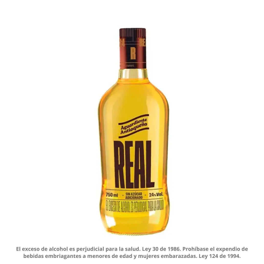 AGUARDIENTE ANTIOQUEÑO REAL 24° AMARILLO X 750ML